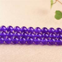 Purple Chalcedony Beads, Round, polished, DIY & different size for choice, purple, Sold By Strand