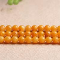 Yellow Calcedony Beads, Round, polished, DIY & different size for choice, yellow, Sold By Strand