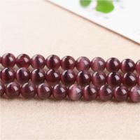 Cats Eye Jewelry Beads, Round, polished, DIY & different size for choice, fuchsia, Sold By Strand