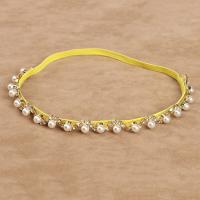 Zinc Alloy Headband with Plastic Pearl plated cute & for children & with rhinestone nickel lead & cadmium free 380mm Inner Approx 500mm Sold By PC