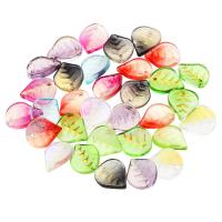 Plants Lampwork Pendants, Leaf, plated, DIY, more colors for choice, 10x12mm, Approx 200PCs/Bag, Sold By Bag