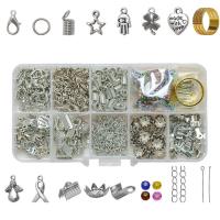 Iron Jewelry Finding Set, with Plastic Box & Lampwork, plated, DIY, more colors for choice, nickel, lead & cadmium free, Sold By Box