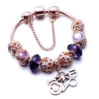 European Bracelet Zinc Alloy with Crystal rose gold color plated & for woman & enamel & with rhinestone rose gold color nickel lead & cadmium free Sold By PC