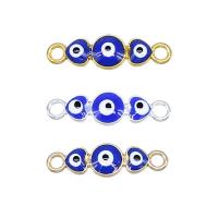 Evil Eye Connector, Tibetan Style, plated, DIY & enamel, more colors for choice, nickel, lead & cadmium free, 8x27mm, 100PCs/Bag, Sold By Bag