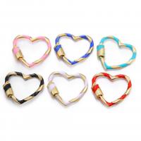 Zinc Alloy Screw Carabiner Lock Charms Heart gold color plated DIY & enamel nickel lead & cadmium free Sold By Bag