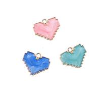 Zinc Alloy Enamel Pendants Heart gold color plated nickel lead & cadmium free Sold By PC