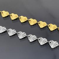 Nerezová ocel šperky řetěz, 304 Stainless Steel, Srdce, módní šperky & leštěný & DIY & unisex & heart chain, více barev na výběr, 5m/Bag, Prodáno By Bag