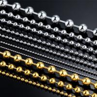 Rostfritt stål Ball Chain, 304 rostfritt stål, mode smycken & polerad & DIY & Unisex & olika storlek för val, fler färger för val, 5m/Bag, Säljs av Bag