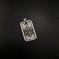 Stainless Steel Pendants, 304 Stainless Steel, Rectangle, Vacuum Ion Plating, fashion jewelry & DIY & for man & blacken, original color, 34x20x2.40mm, Sold By PC