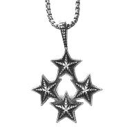 Stainless Steel Jewelry Necklace, 304 Stainless Steel, Star, Vacuum Ion Plating, fashion jewelry & punk style & DIY & Unisex & blacken, original color, 63x45mm, Length:60 cm, Sold By PC