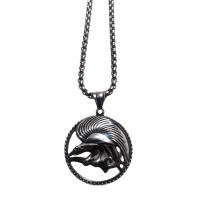 Stainless Steel Jewelry Necklace 304 Stainless Steel eagle Vacuum Ion Plating fashion jewelry & punk style & DIY & Unisex & blacken original color Length 60 cm Sold By PC