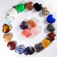 misto de pedras semi-preciosas enfeites, Coração, polido, DIY & materiais diferentes para a escolha, 25x25x10mm, 5PCs/Lot, vendido por Lot