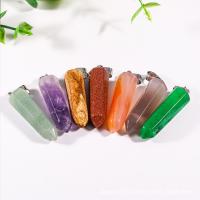 Gemstone Pendants Jewelry, with Tibetan Style, fashion jewelry & DIY & different materials for choice & Unisex, 10x32mm, Sold By PC