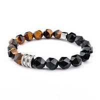 Gemstone Bracelets, 316L Stainless Steel, with Gemstone, Star Cut Faceted & fashion jewelry & different materials for choice & for man, 10mm, Length:Approx 7.87 Inch, Sold By PC
