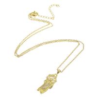 Cubic Zircon Micro Pave Brass Necklace with 304 Stainless Steel Chain gold color plated micro pave cubic zirconia & for woman & hollow Length Approx 20 Inch Sold By PC