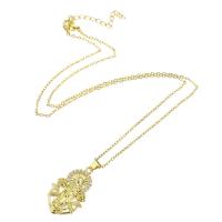 Cubic Zircon Micro Pave Brass Necklace with 304 Stainless Steel Chain gold color plated micro pave cubic zirconia & for woman Length Approx 20 Inch Sold By PC