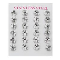 Stainless Steel Stud Earrings, 304 Stainless Steel, for woman & hollow, original color, 8x8x12.50mm, 24PCs/Set, Sold By Set