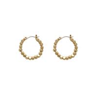 Boucles d'oreilles en alliage de zinc, Alliage de zinc boucle d'oreille anneau, Placage, pour femme, doré, 10-40mm, Vendu par paire