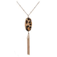 Zinc Alloy Sweater Chain Necklace with PU Leather plated for woman mixed colors 107mm Length 70 cm Sold By PC