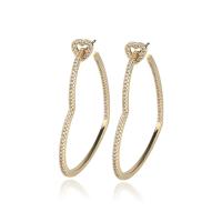 Brass Earring brass post pin micro pave cubic zirconia & for woman 10-65mm Sold By Pair