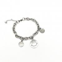 Titanium Steel Bracelet, Unisex, silver color, Length:22 cm, Sold By PC