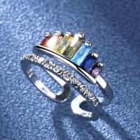Cúbicos Circonia Micro Pave anillo de latón, metal, chapado, Ajustable & micro arcilla de zirconia cúbica & para mujer, más colores para la opción, 14.68x7.68mm, Vendido por UD