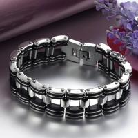 Stainless Steel Jewelry Bracelet, 304 Stainless Steel, for man, mixed colors, Length:Approx 21 cm, 12Strands/Bag, Sold By Bag