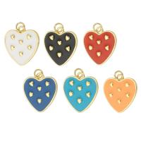 Brass Heart Pendants, gold color plated, fashion jewelry & DIY & enamel, more colors for choice, 19x20x3mm, Hole:Approx 3mm, 10PCs/Lot, Sold By Lot