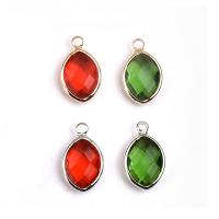 Crystal Pendants, with Brass, Oval, plated, fashion jewelry & Unisex & faceted, more colors for choice, 9x16mm, Sold By PC
