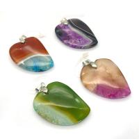 Agate Jewelry Pendants, Heart, Unisex & faceted, more colors for choice, 31x44mm, Sold By PC