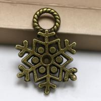 Zinc Alloy Jul Vedhæng, Snowflake, antik bronze farve forgyldt, mode smykker, nikkel, bly & cadmium fri, 21x16mm, 100pc'er/Bag, Solgt af Bag
