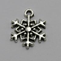 Zinc Alloy Jul Vedhæng, Snowflake, antik sølv farve forgyldt, mode smykker, nikkel, bly & cadmium fri, 19x17mm, 100pc'er/Bag, Solgt af Bag