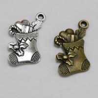 Zinc Alloy Christmas Pendants Christmas Sock plated Christmas jewelry nickel lead & cadmium free Sold By Bag