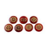 Red Agate Decoration Round gilding red 30mm Sold By PC