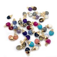 Gemstone Pendants Jewelry with Brass Oval gold color plated & faceted Sold By PC