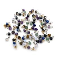 Gemstone Pendants Jewelry, with Brass, Polygon, plated, different materials for choice & faceted, more colors for choice, 6x11mm, Sold By PC