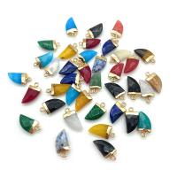 Gemstone Pendants Jewelry, with Brass, Pepper, gold color plated, different materials for choice & faceted, more colors for choice, 10x20mm, Sold By PC