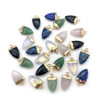 Biżuteria wisiorki kamienie, Kamień szlachetny, ze Mosiądz, Stożkowe, Platerowane w kolorze złota, do wyboru różne materiały & fasetowany, dostępnych więcej kolorów, 10x19mm, sprzedane przez PC