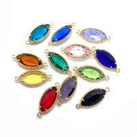 Crystal Connector, with Brass, Rice, gold color plated, DIY & faceted, more colors for choice, 9x22mm, Sold By PC