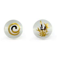 Natürliche klare Quarz Perlen, Klarer Quarz, rund, Vergoldung, DIY & verschiedene Muster für Wahl & satiniert, weiß, 10-14mm, verkauft von PC
