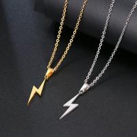 Stainless Steel Jewelry Necklace, 304 Stainless Steel, Lightning Symbol, Vacuum Ion Plating, fashion jewelry & Unisex, more colors for choice, 35x25mm, Sold By PC