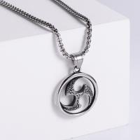 Stainless Steel Jewelry Necklace, 304 Stainless Steel, Vacuum Ion Plating, fashion jewelry & DIY & Unisex & blacken, original color, 38x32x5mm, Length:60 cm, Sold By PC
