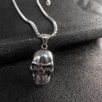 Stainless Steel Jewelry Necklace 304 Stainless Steel Skull Vacuum Ion Plating fashion jewelry & punk style & DIY & Unisex & blacken original color Length 60 cm Sold By PC
