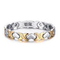 Titanium Steel Bracelet & Bangle, gold color plated, fashion jewelry & for woman, 9.50mm, Length:Approx 8.07 Inch, Sold By PC
