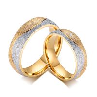 Couple Finger Rings, Titanium Steel, Vacuum Ion Plating, fashion jewelry & Unisex & different size for choice & different styles for choice & micro pave cubic zirconia, 6mm, Sold By PC