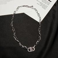Ожерелье из нержавеющей стали , Буква B, ювелирные изделия моды & Мужская & отверстие, оригинальный цвет, длина:Приблизительно 16.5 дюймовый, продается PC