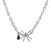 Tibetan Style Jewelry Necklace, with 314 Stainless Steel & Glass, Spider, plated, fashion jewelry & Unisex & oval chain, Length:Approx 17.1 Inch, Sold By PC