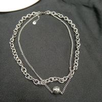 Ожерелье из нержавеющей стали , Столбик, Двойной слой & ювелирные изделия моды & Женский, оригинальный цвет, длина:Приблизительно 15.7 дюймовый, Приблизительно 15 дюймовый, продается PC