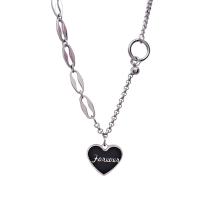 Stainless Steel Jewelry Necklace 314 Stainless Steel with 1.96inch extender chain Heart fashion jewelry & with letter pattern & for woman & enamel original color Length Approx 18 Inch Sold By PC