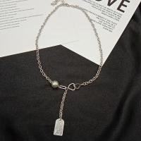 Rustfrit stål smykker halskæde, mode smykker & Unisex & oval kæde, oprindelige farve, Længde Ca. 16.5 inch, Solgt af PC